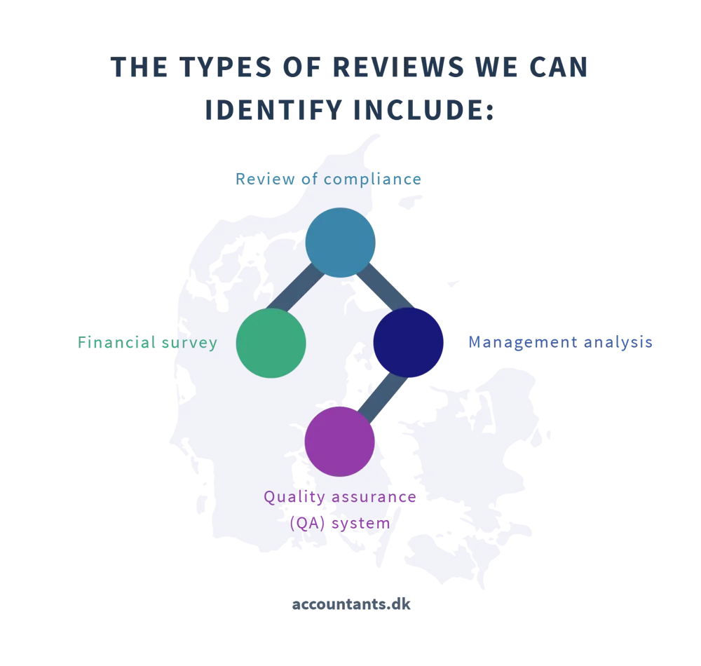 Danish accounting   types of reviews